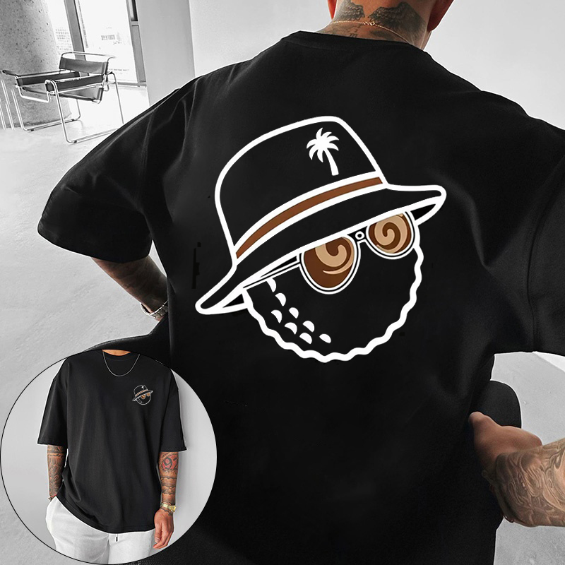 Streetwear Brand Clothing - 유니섹스 트렌디 그래픽 티셔츠, 버킷햇과 선글라스
