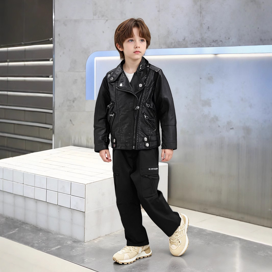 2-12세 신년 남아 여아 레드 락 모터사이클 PU 가 - Streetwear Brand Red Logo 리뷰 및 가격